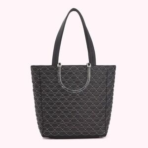 NWT LULU GUINNESS BLACK QUILTED LIPS LYRA TOTE BAG